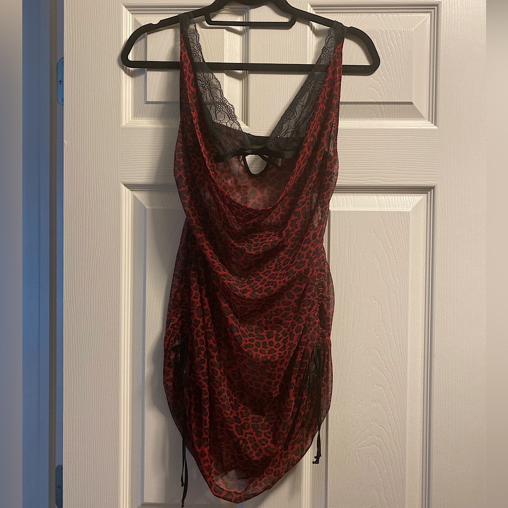 Fredrick’s of Hollywood lingerie dress with matching panties.